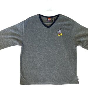 Mickey Unlimited Womens Gray Long Sleeve Embroidered Mickey Mouse SZ 14 W / 16 W